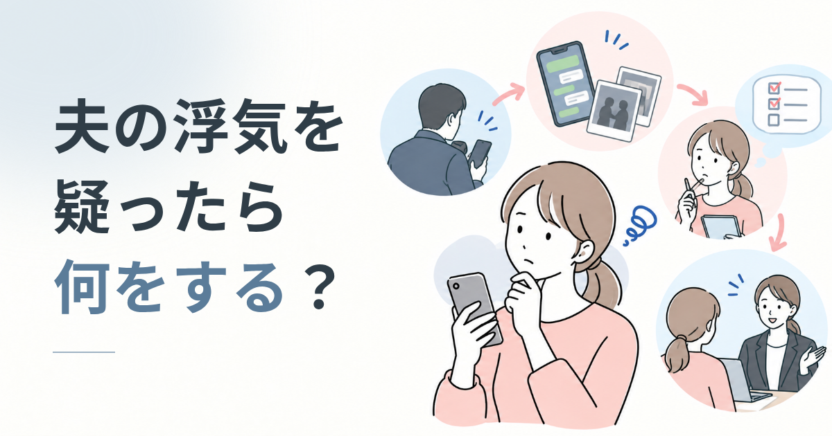 夫の浮気を疑ったら何をする？｜気づいてから相談までの流れを順番に整理